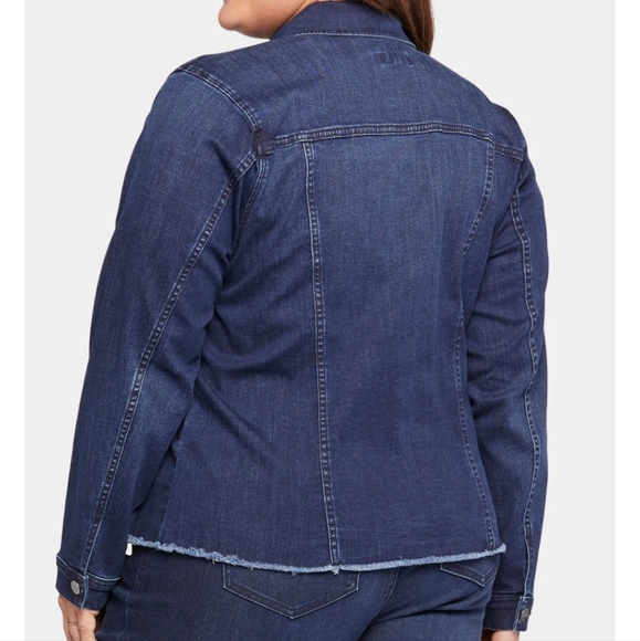 NYDJ frayed Hem Denim Jacket In Plus Size 1X - Picture 6 of 7
